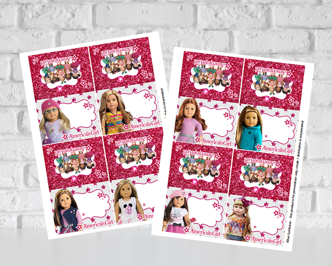 American Girl Food Tent Cards