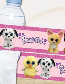 Beanie Boo Water Bottle Labels – Instant Download Party Decor for DIY Birthdays