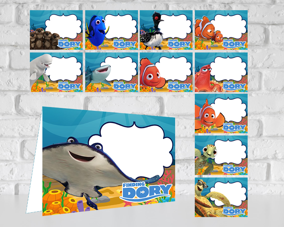 Finding Dory Food Tent Cards