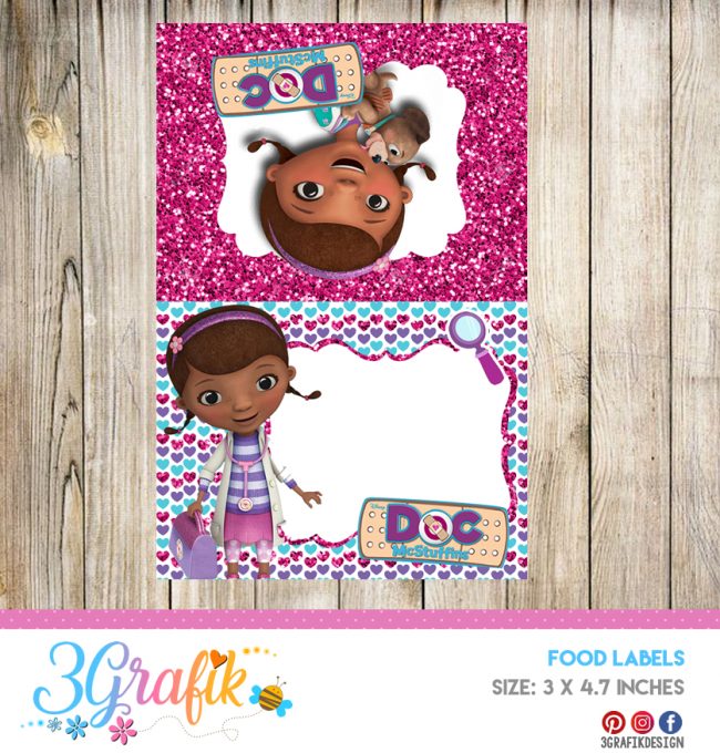 Doc mcstuffins thank you labels