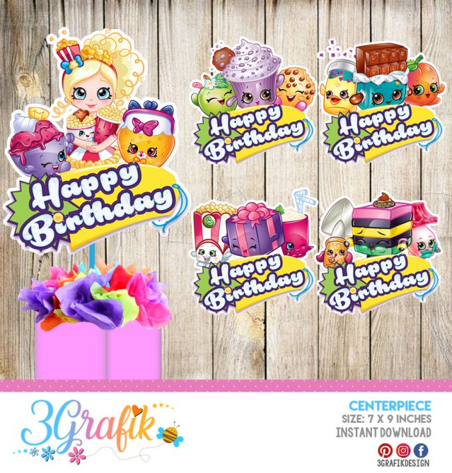 Shopkins Centerpiece Printable : Edit, Download | party supplies