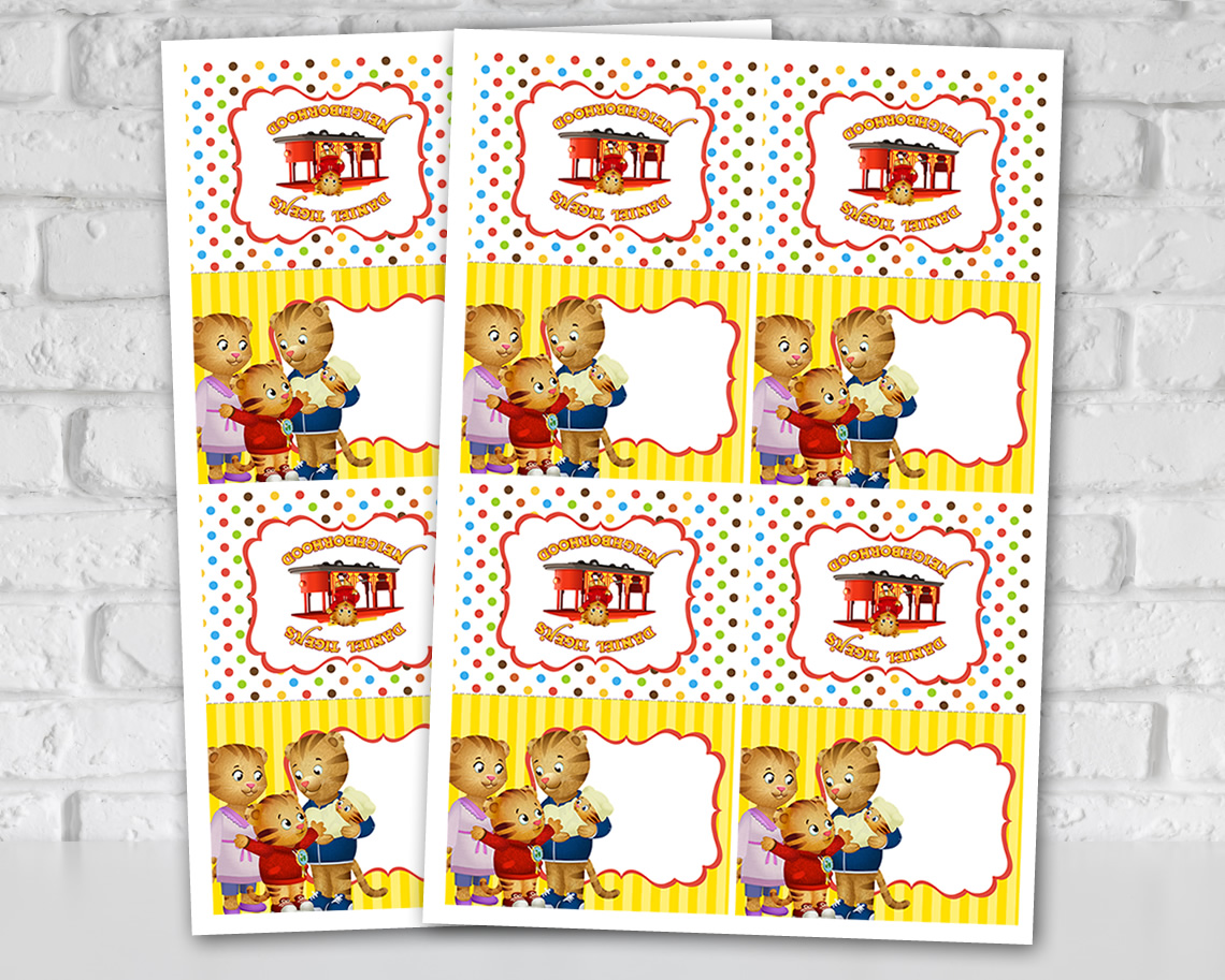 Daniel Tiger Food Tent Cards