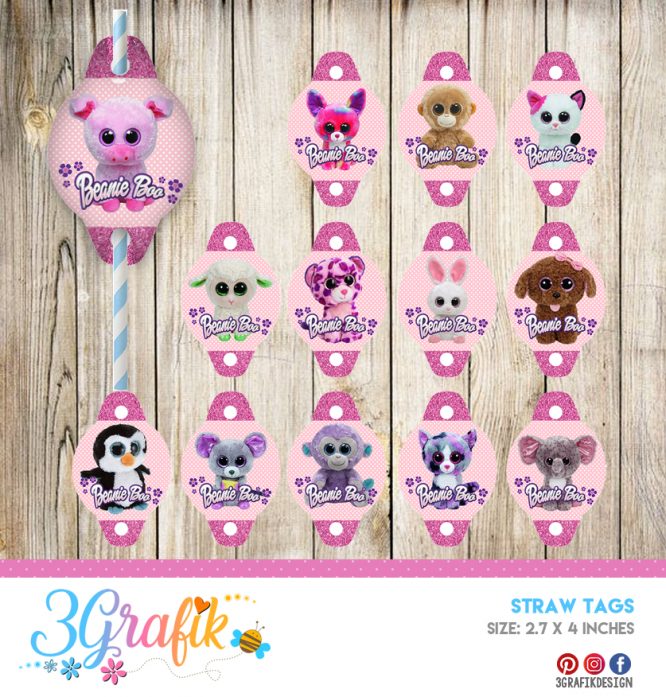 Beanie Boo – Straw Tags – Printable