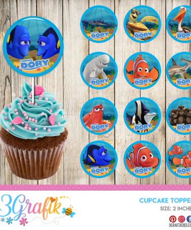 Baby Shark - Cupcake Topper - Printable - 3Grafik