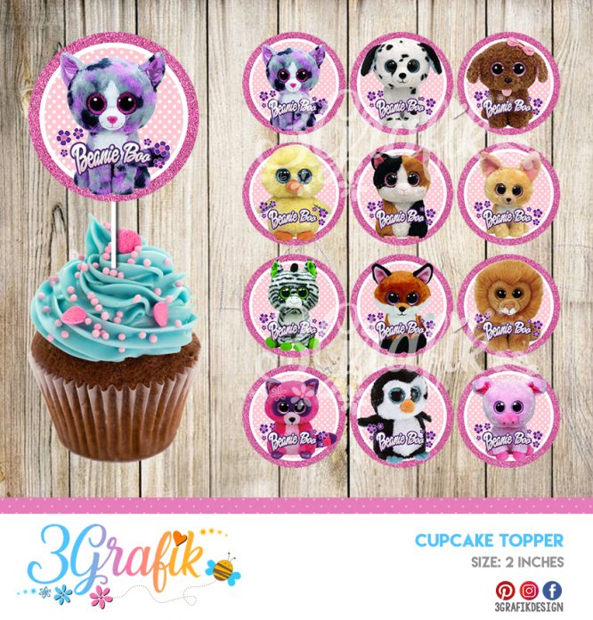 Beanie Boo – Cupcake Topper – Printable