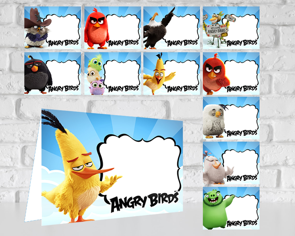 Angry Birds Food Tent Cards