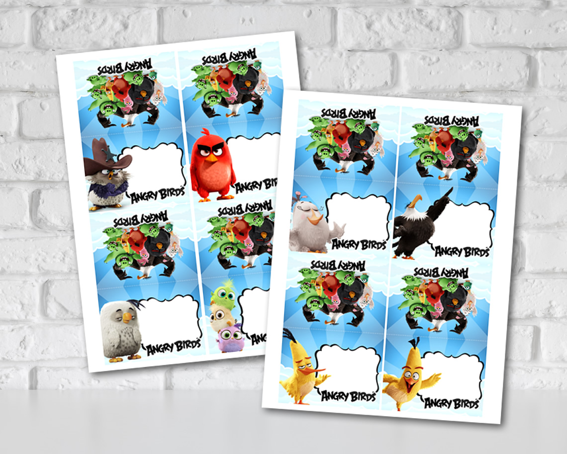 Angry Birds Food Tent Cards