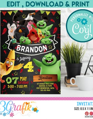 Angry Birds Invitation Template