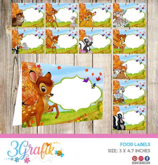 Bambi – Food Tent Cards– Printable