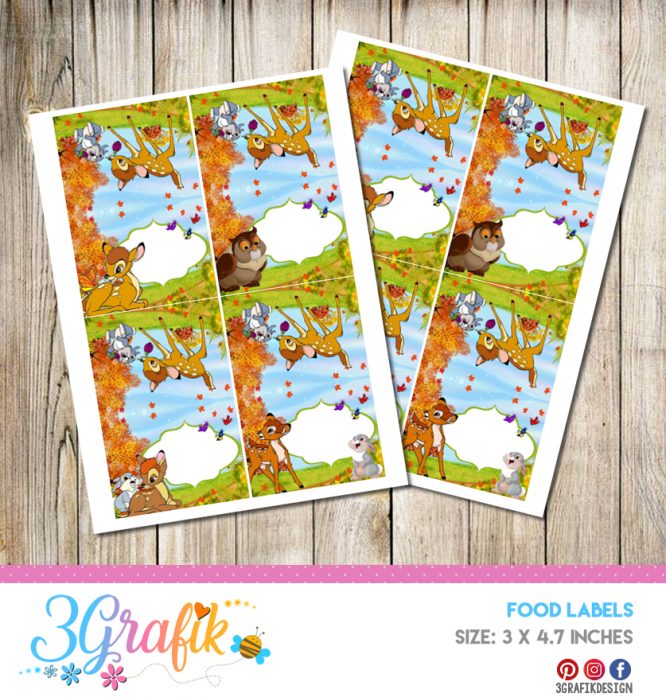 Bambi – Food Tent Cards– Printable