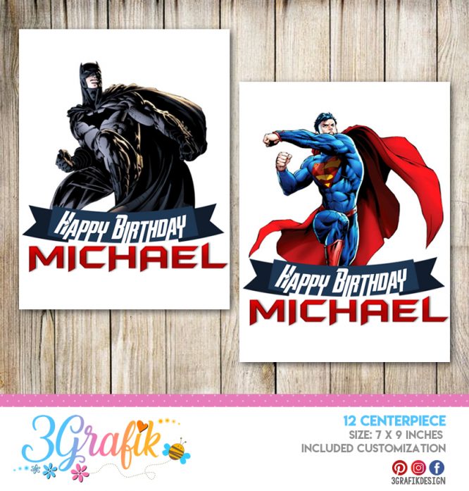 Justice League – Centerpiece – Printable