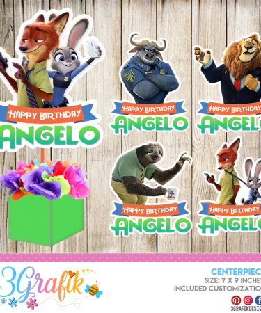 zootopia centerpiece printable archives 3grafik printable products for yours party s invitations centerpieces cupcakes more 3grafik