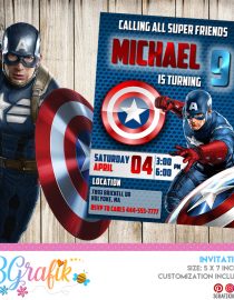 Captain America Invitation Printable