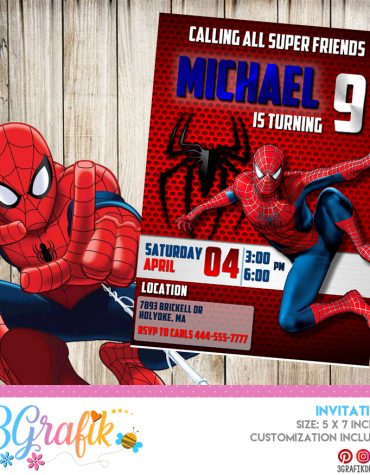 Spiderman Avengers Invitation