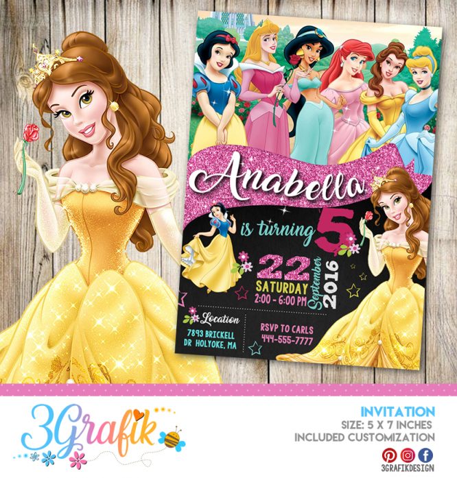 Princess Disney Invitation