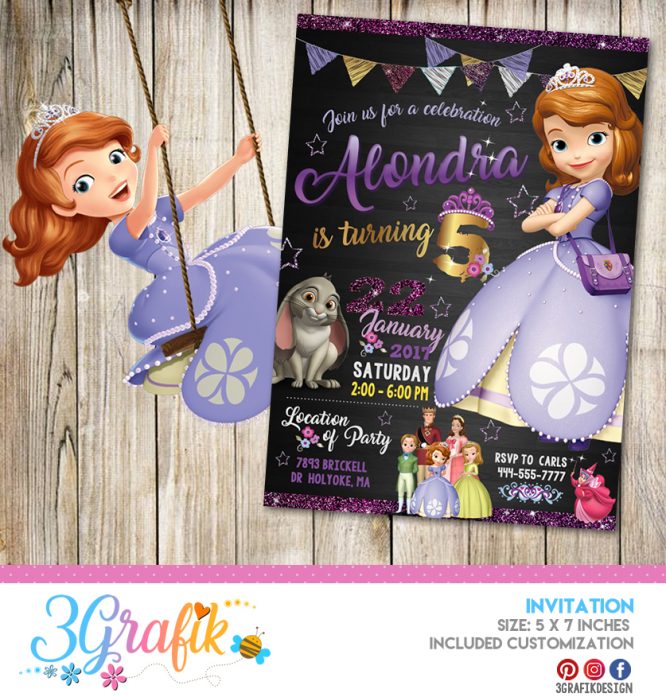 Princess Sofia – Printable – Invitation