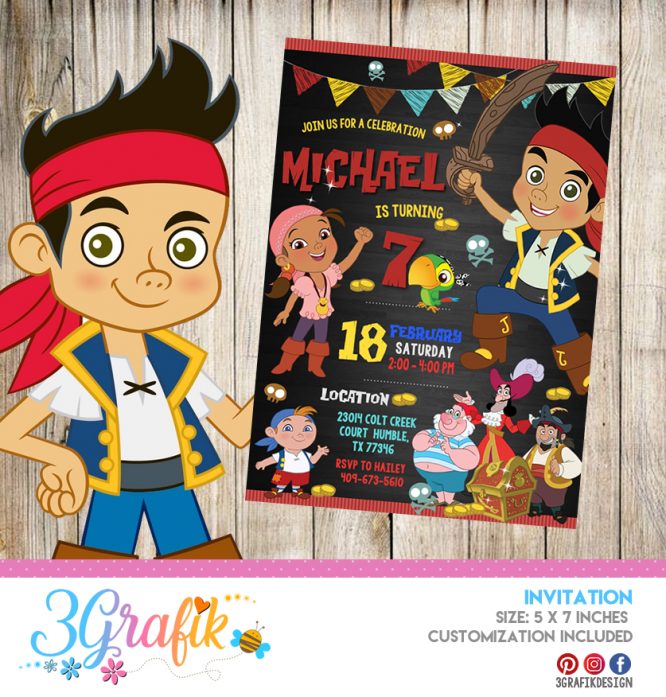 Jake and The Neverland Pirates – Invitation – Printable