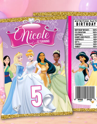 Princess Chip Bag Printable
