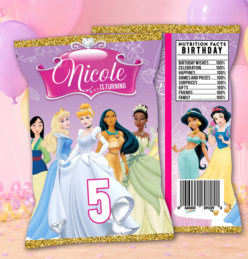 Princess Chip Bag Printable