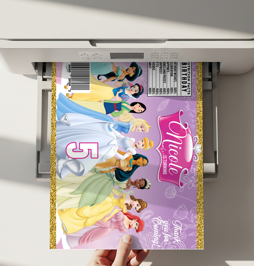 Princess Chip Bag Printable