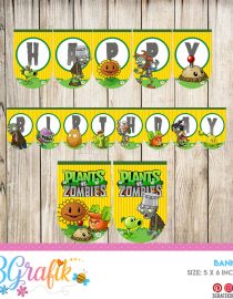 Plants VS Zombies, Full Alphabet Garland, Happy Birthday Banner, Custom,  Instant Download, P…