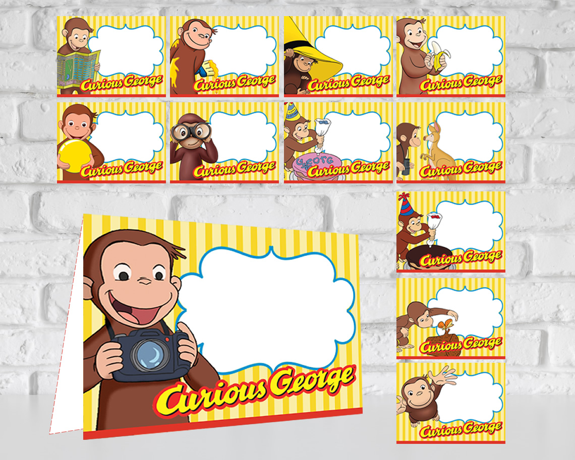 Curious George Food Tent Cards