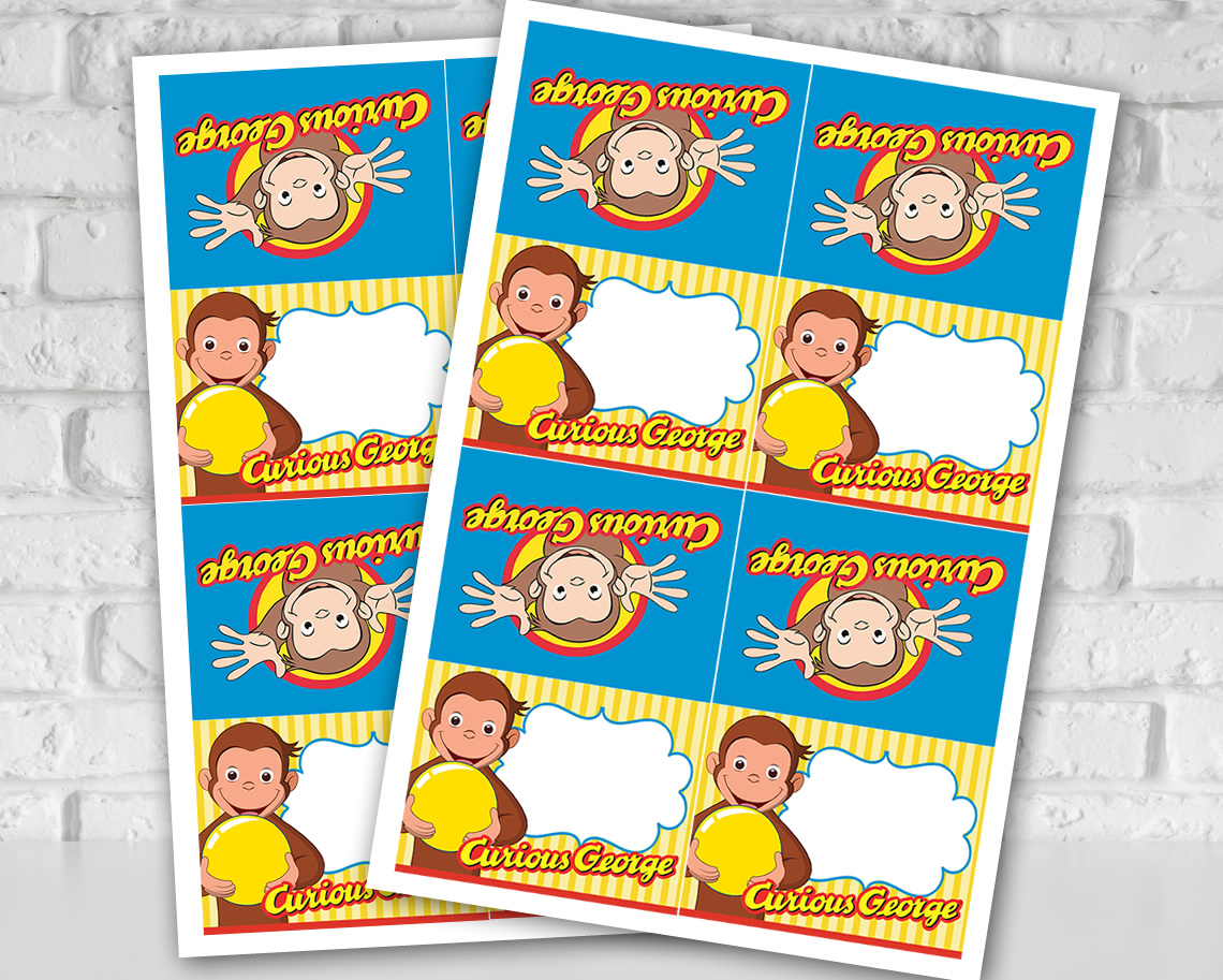 Curious George Food Tent Cards