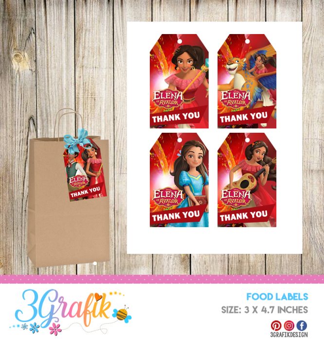 Elena of Avalor – Thank You Tags – Printable