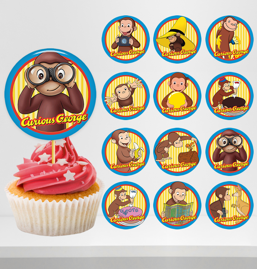 Curious George Cupcake Toppers