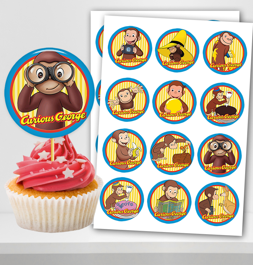 Curious George Cupcake Toppers