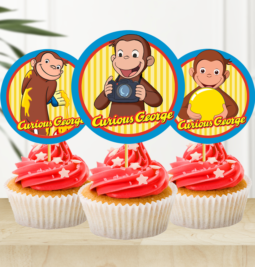 Curious George Cupcake Toppers