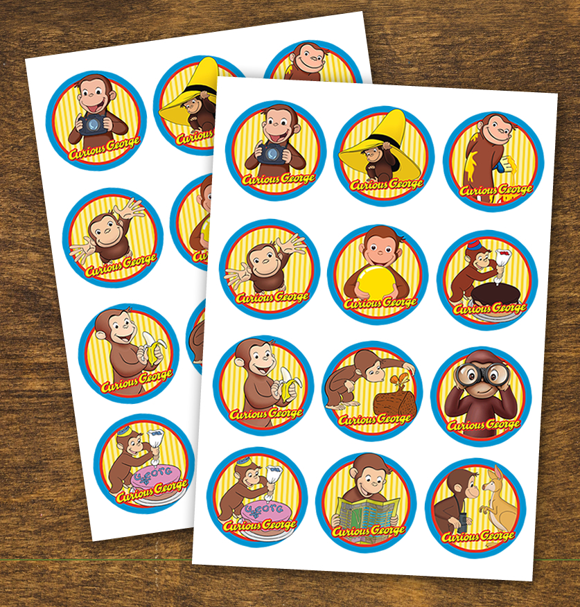 Curious George Cupcake Toppers