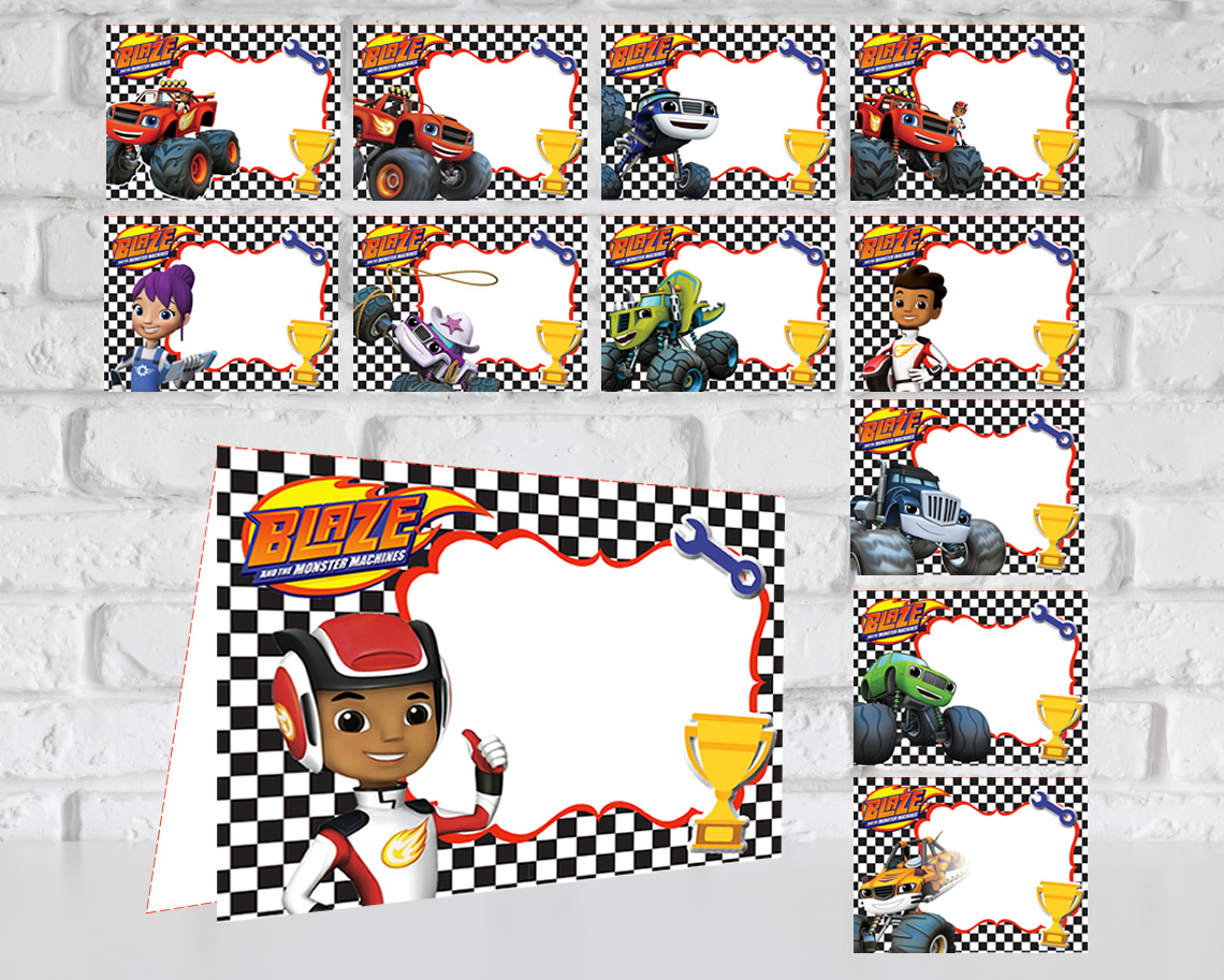 Blaze and the Monster Machines Food Tent Cards