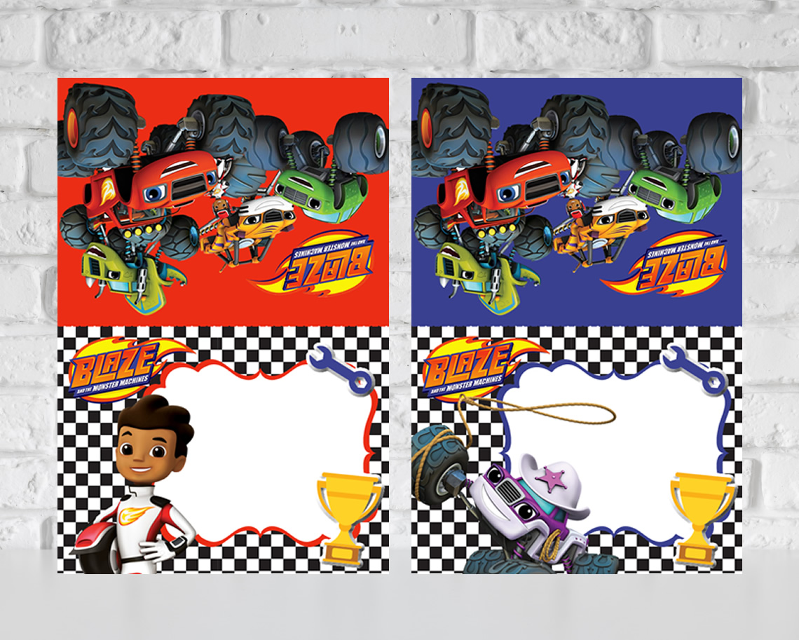 Blaze and the Monster Machines Food Tent Cards