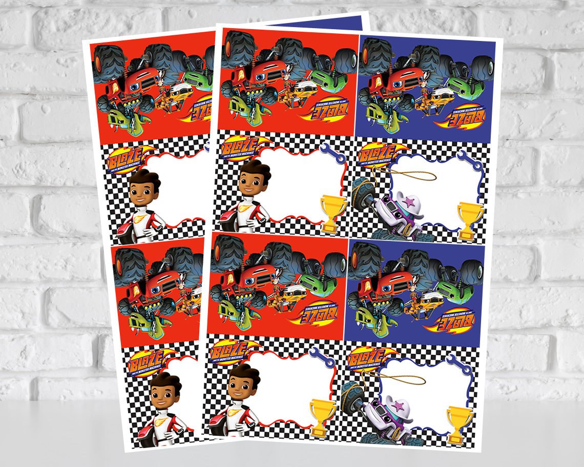 Blaze and the Monster Machines Food Tent Cards