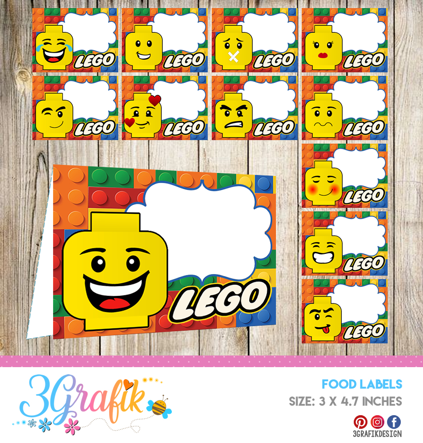 Lego Food Tent Cards Printable 3Grafik