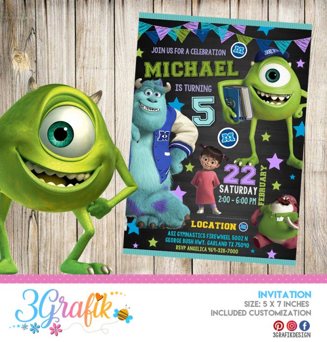 Monster Inc – Invitation – Printable