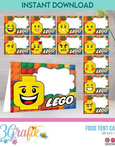 Lego Food Tent Cards Printable