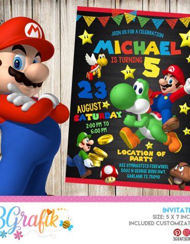 Mario Bros Invitation