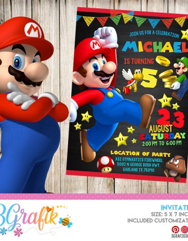 Super Mario Bros Invitation