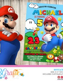 Super Mario Bros Invitation printable