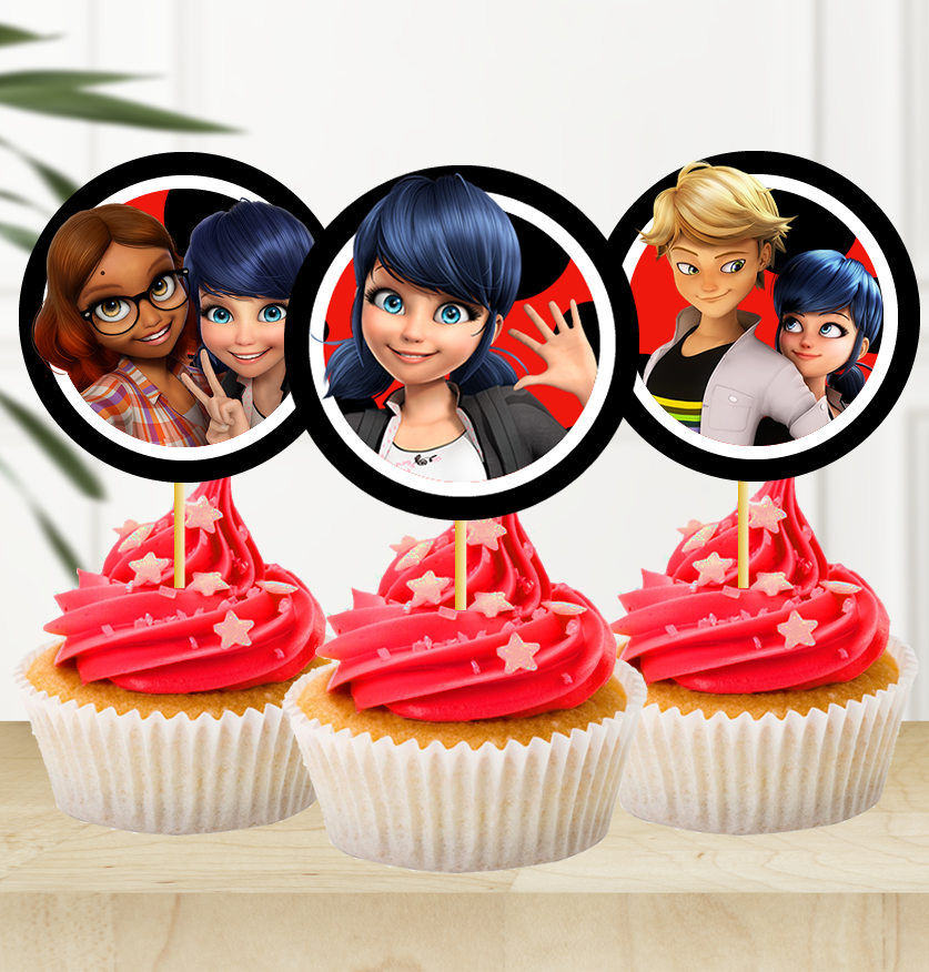 Miraculous Ladybug Cupcake Toppers