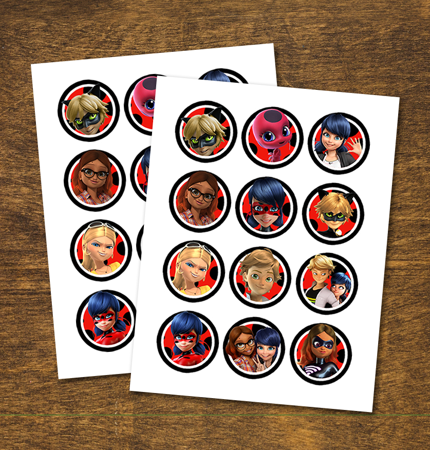 Miraculous Ladybug Cupcake Toppers