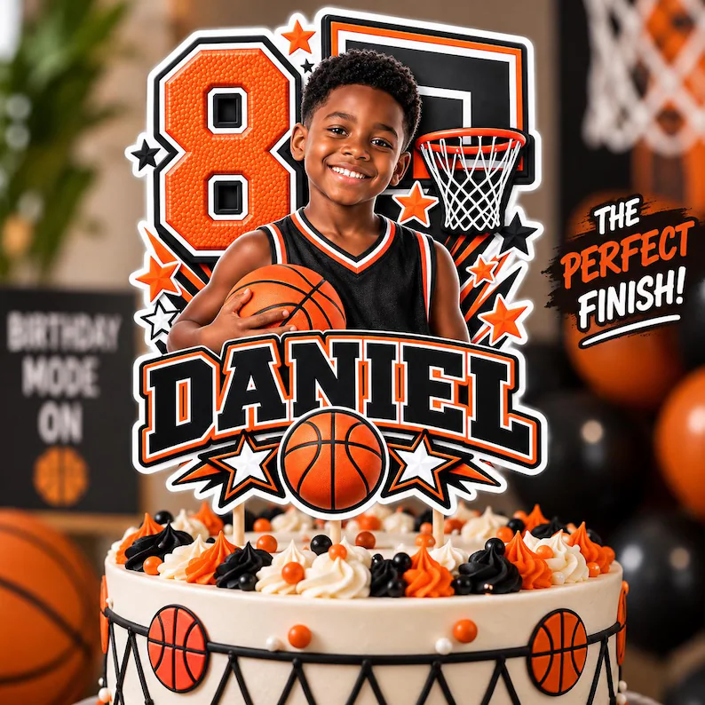 Basketball Birthday Cake Topper