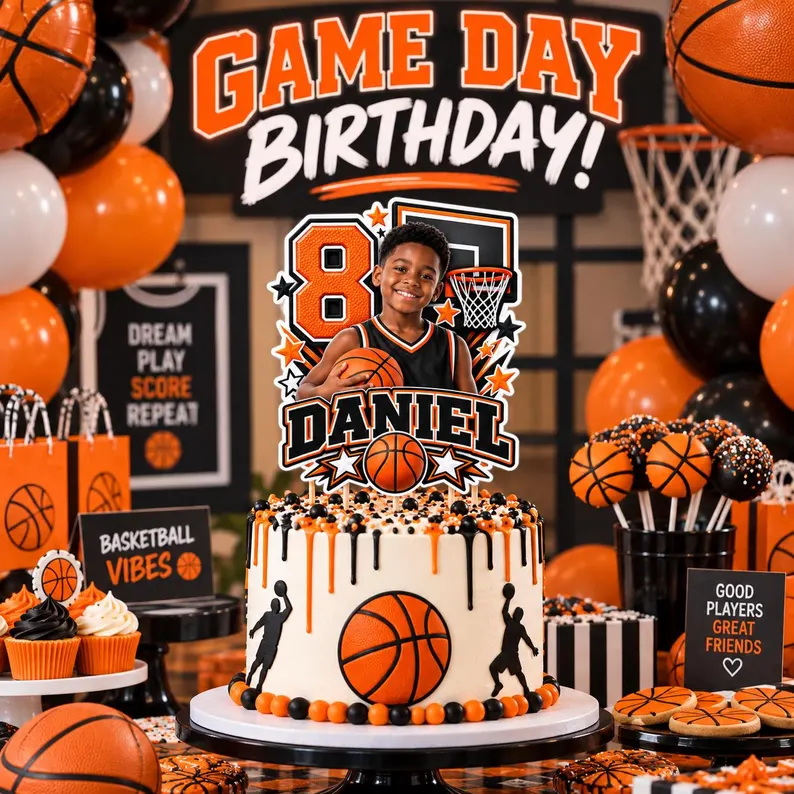 Basketball Birthday Cake Topper