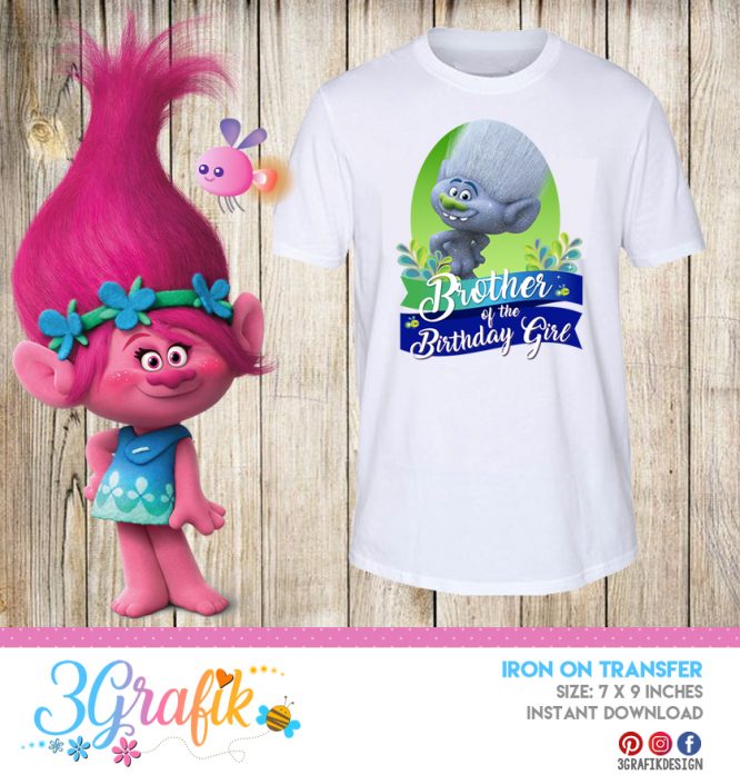 Trolls Brother – Iron on Transfer – Printable