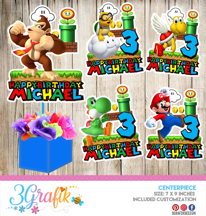 ▷ Super Mario Bros Cake Topper Printable