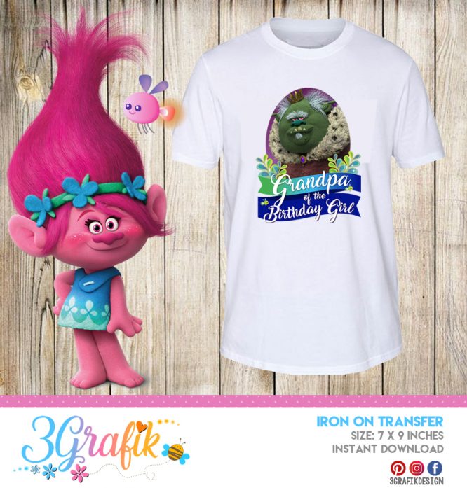 Trolls Grandpa – Iron on Transfer – Printable