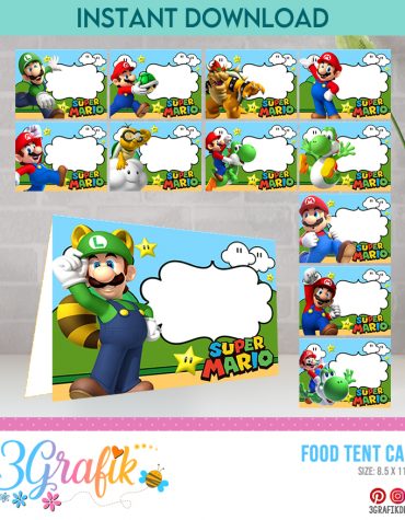Super Mario Bros Food Tent Cards Printables