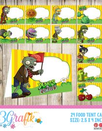 Plants Vs Zombies Party Thank You Tags Instant Download 